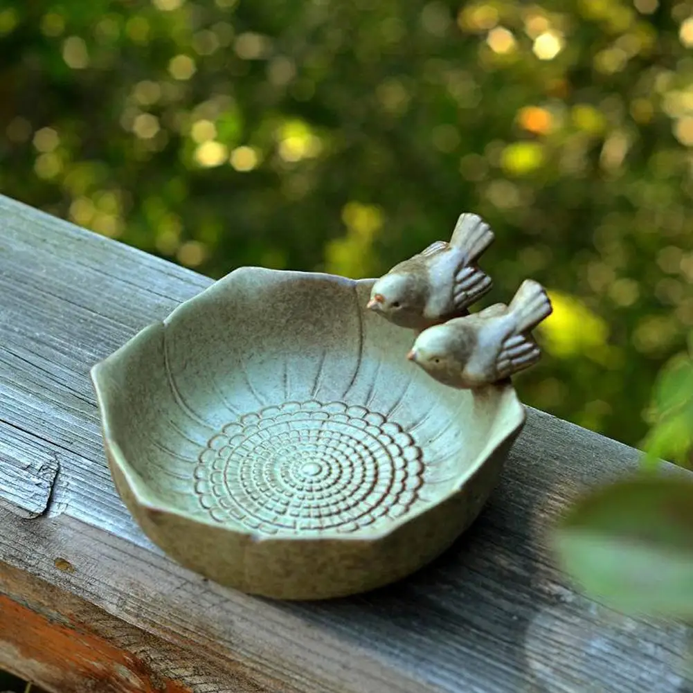Bain d'oiseaux en céramique, pour jardin extérieur, décoration de cour – Image 4