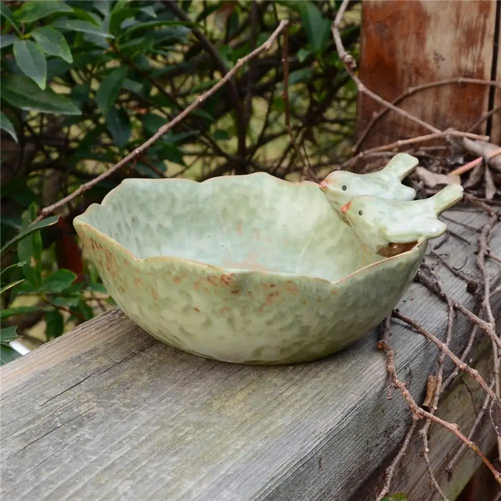Bain d'oiseaux en céramique, pour jardin extérieur, décoration de cour – Image 6