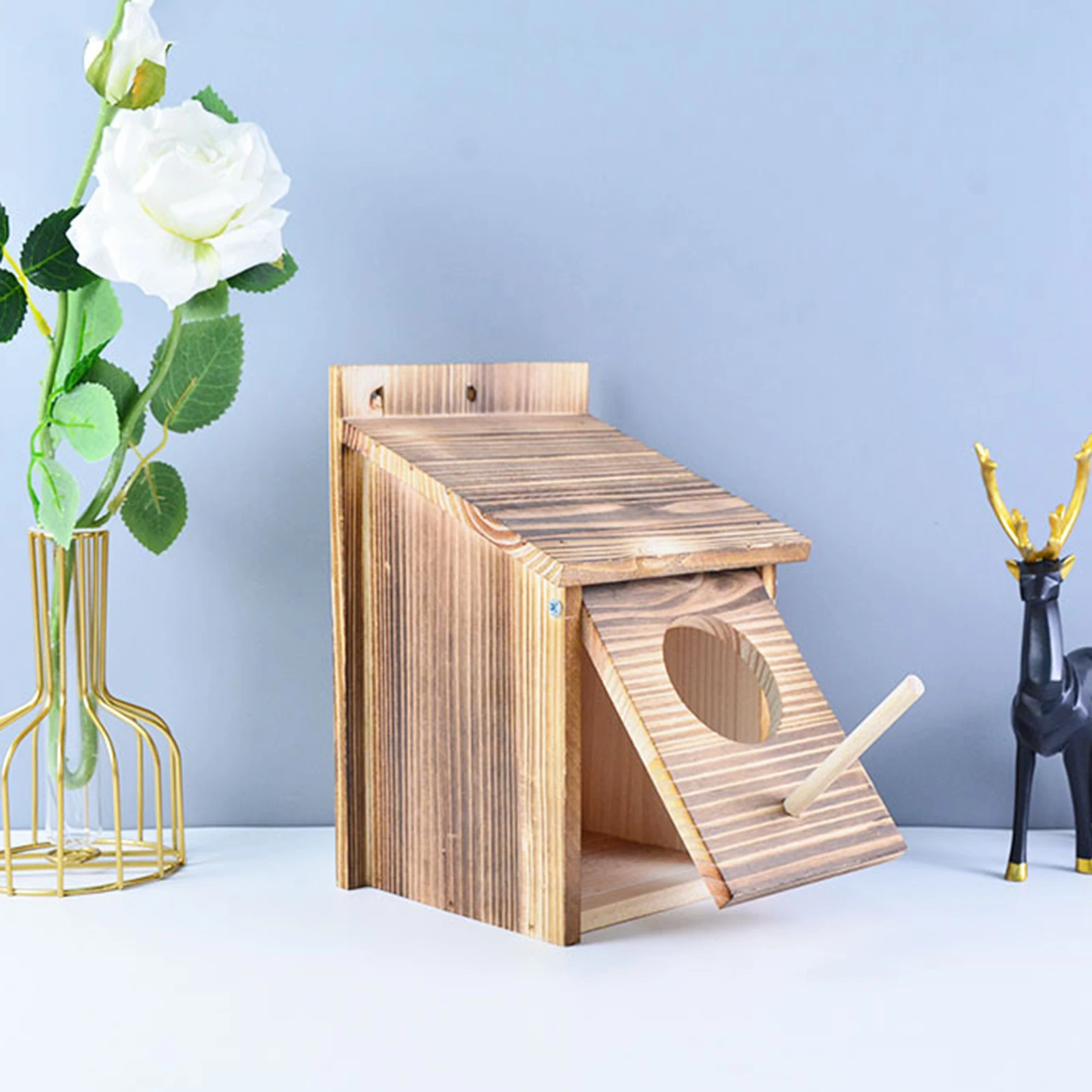 Nid d'Oiseau en Bois Résistant aux Intempéries pour Jardin Boîte d'Élevage Décorative – Image 3